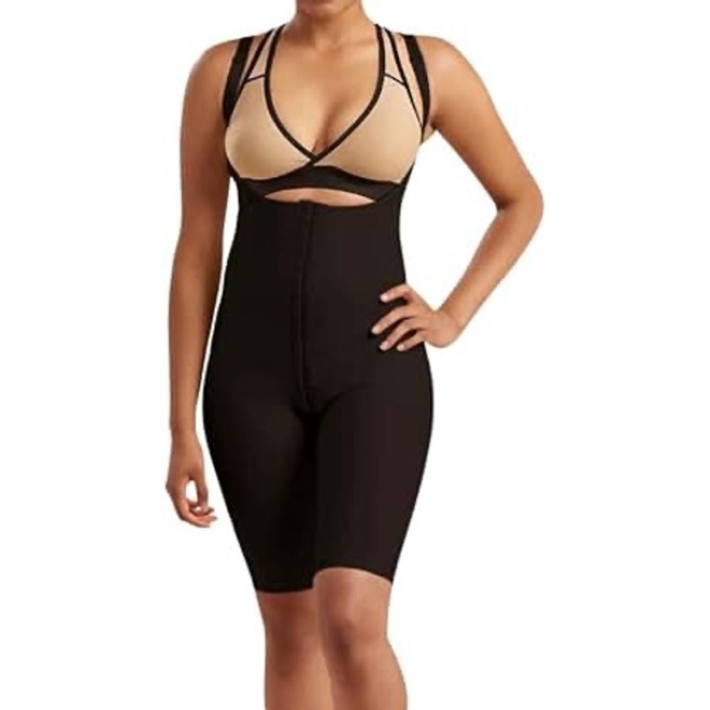 Marena Recovery SFBHS Girdle High Back Compression Bodysuit Black Medium